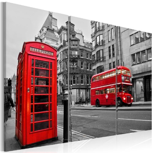 B&D XXL - Wandbilder XXL London 120x80 cm Vlies Leinwandbild 3 Teilig Kunstdruck modern Wandbilder XXL Wanddekoration Design Wand Bild - Großbritannien Stadt Land 030217-1