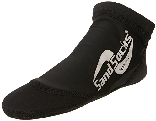 Sand-Socks Sprites Kids by Vincere – Schützende kurze Strand-Socken Kinder – Für Strand & Wasser – Beachvolleyball / Fußball Socken Kinder ohne Wund-Reibung – Neoprensocken – Schwarz I 34-35,5
