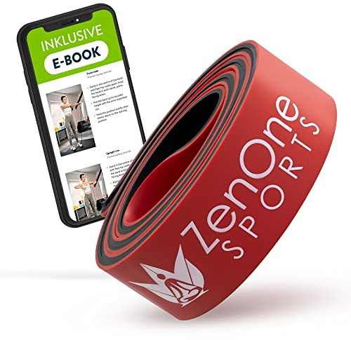 ZenOne Sports® Resistance Bands aus Gummi I Widerstandsbänder in 6 Stärken - X-Light bis XX-Heavy I Pull Up Band mit Workout-Guide - Ideal für Klimmzüge, Krafttraining & Mehr I Klimmzugband