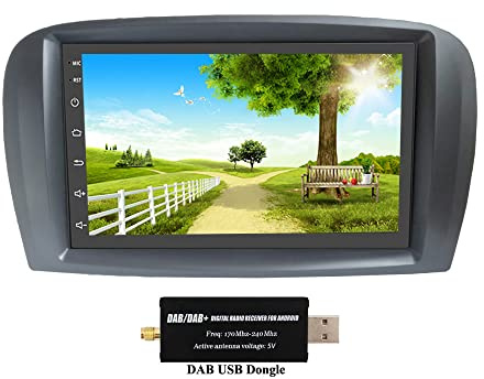 XISEDO Android 10.0 Autoradio In-dash Car Radio 7 Pollici Car Stereo RAM 4G ROM 32G Navigatore GPS per Mercedes-Benz SL-R230(2001-2004) (con dongle DAB)