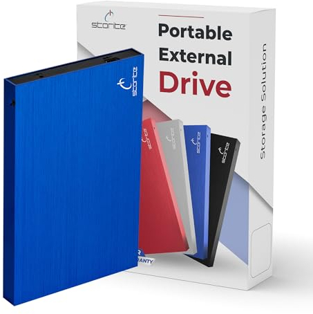 Storite 2,5 Zoll Ultra Slim tragbare Externe Festplatte USB 2.0 mit 120 GB Speichererweiterung, HDD-Backup-Speicher, schnelle Datenübertragung, Festplatte, kompatibel mit MAC/Laptop/Desktop (blau)