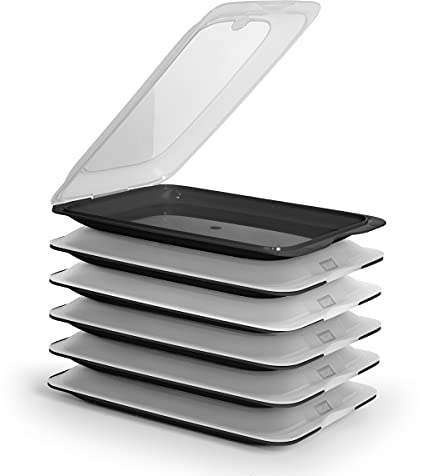 GK Set di Scatole per Affettati, Impilabili per Risparmiare Spazio (Scatole Impilabili), con Piatto da Portata Integrato