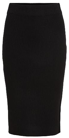 Vila Damen Viril Pencil Hw Knit Skirt - Noos Rock, SchwarzM