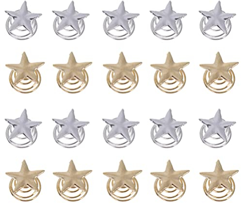 Lurrose 20 Stücke Haarnadeln Haarspangen Spirale Haar Clip Sterne Haarschmuck Mädchen Hochzeit Haarkamm Kopfschmuck Haarspiralen Brautschmuck für Damen Braut Hochzeit