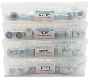 Sortiment/Set Hutmuttern Stahl 8.8 galvanisch verzinkt DIN 1587 M3-M12 (110 Teile)