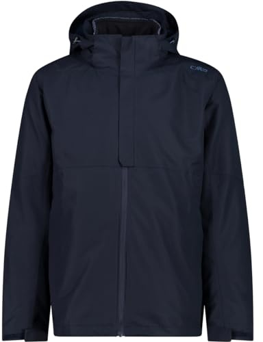 CMP - Herrenjacke, abnehmbare Inn.Jacke mit Kapuze und Reißverschluss, Schwarz Blau, 54