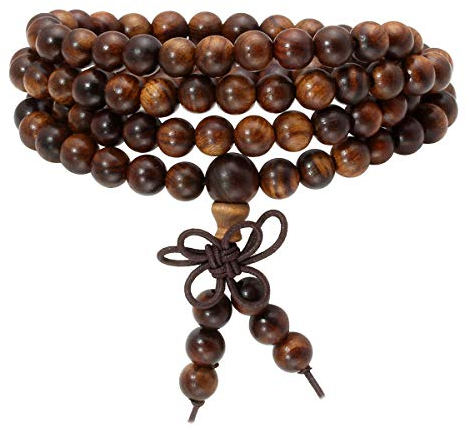 Eigso 6 mm 108 Holz-Halskette Gebetskette Armband Meditation Buddhistische Link Handgelenk Gebet Mala Elastisch