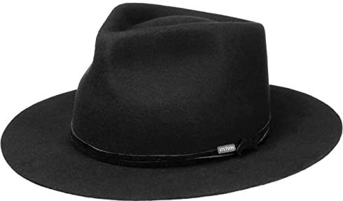 Stetson Vestridge Fedora Wollhut Eleganter Filzhut mit Ledergarniturband Wasserabweisend Unisex Frühling bis Winter