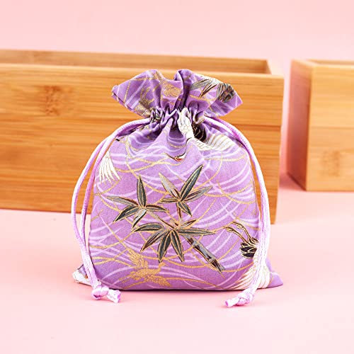qbodp 6 Stück Duftsäckchen Säckchen,Münzbeutel,Süß Bedruckte Beutel,Kordelzug-Geschenkbeutel,Leerer Duftbeutel,Aufbewahrungsbeutel,11 cm × 14 cm