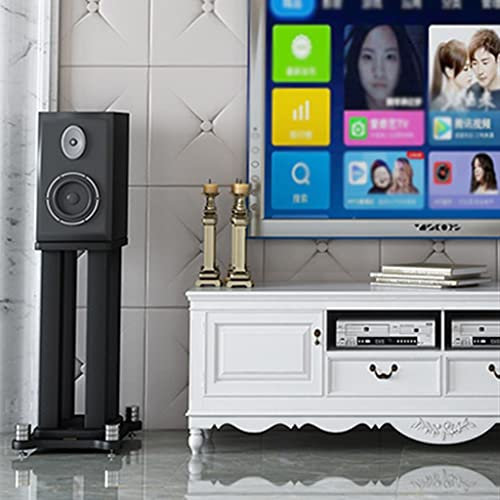 19.7-31.5 Inch Surround Sound Speaker Stands 1 Pair, Shock Absorber audio medium, Floor Center Speaker Rack, gift (Color : Black, Size : 22 * 28 * 50cm)