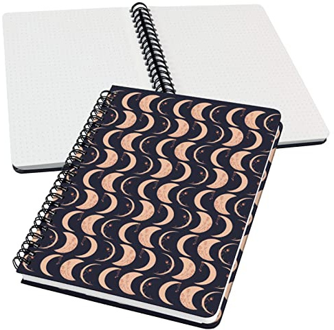 Sigel Spiralblock Jolie A5 dotted Bullet Journal Schwarz Beige 120 Seiten | JN624, Vegan, nachhaltiges Papier