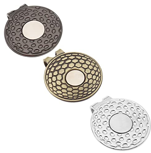 Be In Your Mind 3 Stücke Magnetische Golfball Marker Halter Clip Golf Hut Clip Zinklegierung Golf Kappe Halter Golf Trainingshilfen Zubehör Silber Bronze Schwarz