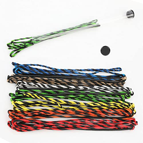 SHARROW Archery Bow String Handmade Replacement Bowstring 55 57 Inch 16 Strands Flemish Double Twisted Bow Strings for Recurve Bow Longbow (Black&Green, 55 inch)