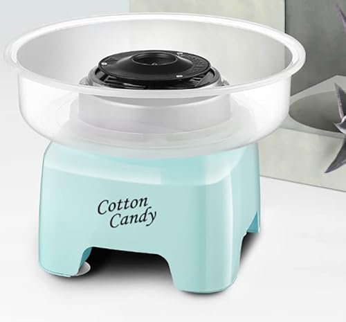 Mini máquina de algodón de azúcar, 500 W para Hacer algodón de azúcar en casa con Cuenco extraíble Antiadherente y Protector contra Salpicaduras, 298 mm de diámetro Grande, Tubo de