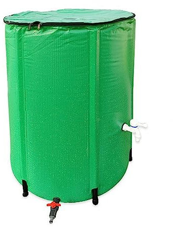 LOERSS Tonneau de pluie pliable, réservoir d'eau portable, système de collecte d'eau de pluie, réservoir de stockage d'eau portable, barils de collecte d'eau avec deux robinets, avec kit de trop-plein