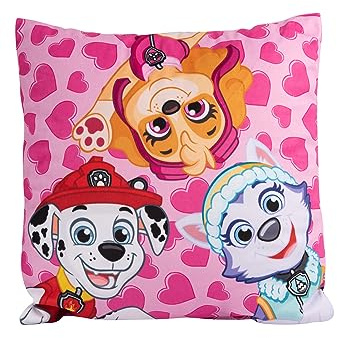United Labels Paw Patrol Kissen – Girl's Time - Dekokissen Zierkissen Kopfkissen Rosa 30 x 30 cm