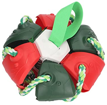 Platillo Volador para Perros, Pelota Voladora para Perros, Pelota de Plástico Aplanada Interactiva Portátil con Correas para Perrito para Uso en Exteriores (rojo verde)