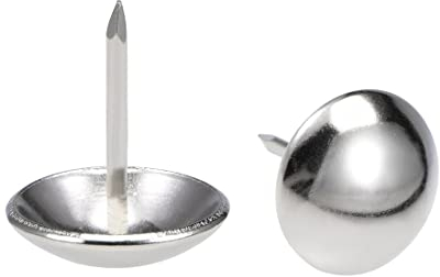 DOWNER Polsternägel, Daumen-Reißzwecken, dekorative Reißzwecken for Möbel, 10 Stück, Polsternägel, 19 mm Kopfdurchmesser, runde Daumen-Reißzwecken aus Edelstahl