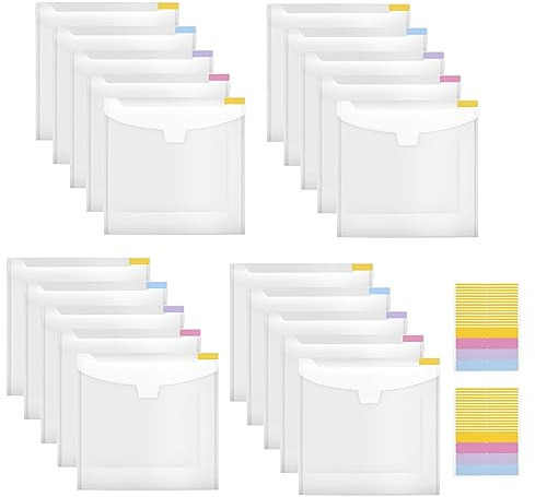 AWAOVV 30 Stück Scrapbook Papier Aufbewahrungs, Stehsammler A4 mit 36 Klebrigen Registerkarten, Scrapbook Papieraufbewahrung, Papieraufbewahrungsorganisator Sticker Organizer 30 x 30cm