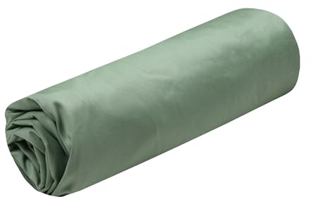 STOF Spannbettlaken, Größe 140 x 200 cm, große Spannhöhe 30 cm, Baumwoll-Perkal, 100% Baumwolle, Öko-Tex Zertifiziert, Farbe Grün, Modell Elysée – Bettwäsche für Zuhause, weich und bequem
