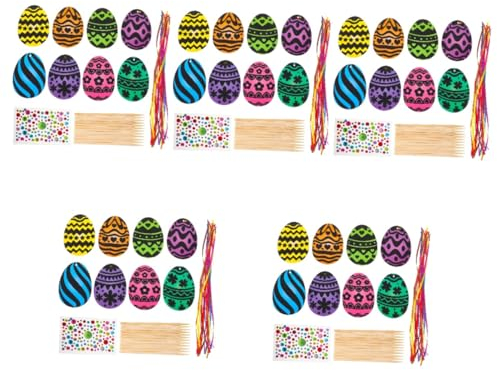 ifundom 5sätze Mädchen Kratzbilder Für Ostern Bunte Ostereier Bastelset Für Kreative Partydekoration Und Kratzkarten Für Fröhliche Feiertagsaktivitäten