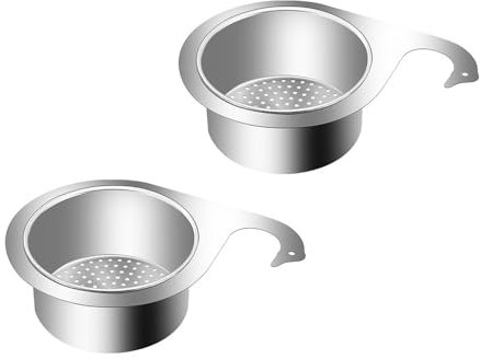 Lot de 2 passoires d'évier, panier d'évier en acier inoxydable, passoire pour évier, panier à passoire, panier à tamis pour filtrer les déchets de cuisine et laver les légumes et les fruits