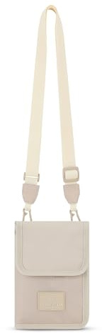 Johnny Urban Brusttasche Herren & Damen Beige - Troy - Brustbeutel zum Umhängen - Reisegeldbeutel mit vielen Kartenfächern - Tasche für Reisepass & Dokumente
