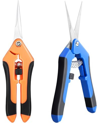 Sécateurs de Jardinage, 2 Ciseaux Jardinage Professionnel Ergonomique, 220 mm Ciseaux de Jardin pour Branches, Coupe Branche Sécateur, Cisailles à Plantes pour le Jardinage, Ciseaux à Fleurs et Fruits