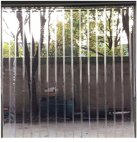 PVC Lamellen Streifenvorhang PVC-Streifenvorhang, faltbar, Schiebetürvorhang zum Drücken und Ziehen, transparente PVC-Vorhangstreifen für Fabrik, Garage, Terrasse, Lager