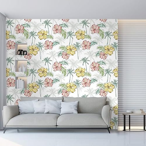 Wandschutzfolie Zitronengelbe Blume Klebefolie Wandtattoo Leicht zu Entfernen Möbelfolie Selbstklebende Tapete Wandtattoo Schlafzimmer Tapete Selbstklebend Wallpaper for Living Room 45x300cm/2 roll
