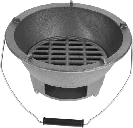 POPETPOP Griglia Per Stufa A Legna in Ghisa Per Esterni Griglia A Doppio Bruciatore Portatile Per Campeggio Piastra Per Stufa A Carbone