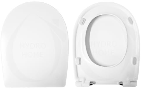 Copriwater compatibile con Grace Globo, termoindurente bianco, chiusura ammortizzata e sgancio rapido, sedile WC Hydro Home