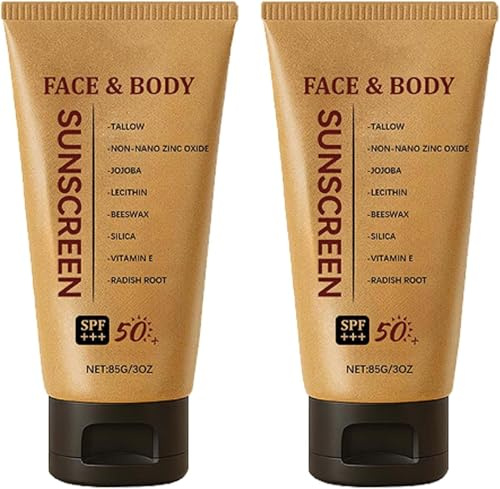 Mineralischer Talg-Sonnenschutz LSF 50, Talg-Sonnencreme für Gesicht & Körper, wasserfest, leicht, für Damen und Herren