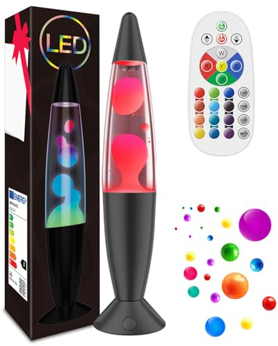 AONESY 13.5 Liquid Motion Lamp, Relaxing Liquid Light for Adults and Kids, Mood Lamp for Stress Relief, 17 Color Changing Night Light, Nightlight for Home Decor Bedroom Office-Black