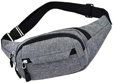 BAJA DE LA BAJA - BUM BUM | Bumbags For Ladies | Cinturón De Correr | Paquete De Viaje Fanny | Cojines De Viaje Para Senderismo | Trodio Impermeable Correr Caspa Casual Para Caminar Para Perros,, Gris