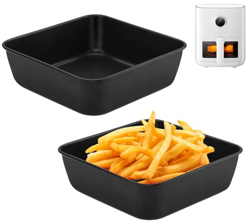 Riisoyu Lot de 2 Carrés Petit Plat à Four, 22x22.5cm Plats à Gratin Antiadhésifs Feuille Plaque Enduite pour Moule à Gâteaux Brownies Lasagnes Rôtis Biscuits Coffre-fort Jusqu’à 220°C Kohlenstoffstahl