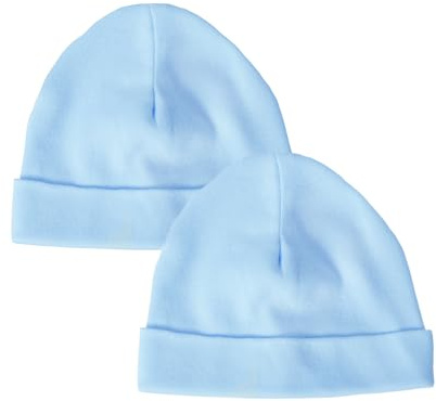 Baban Baby Premature Hat Set 2 Pack - Cotton Tiny Baby Clothes Gift for Boys and Girls 3-5lb and 5-8lb, Made in Britain (UK, Age, Premature, 3-5lbs, Blue)