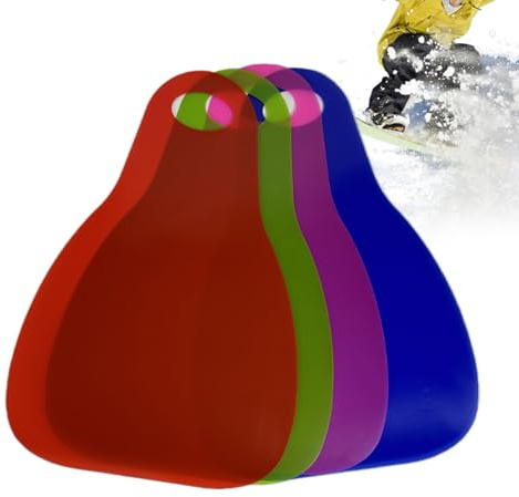 Luge à Neige pour Enfant - 4 pièces - Luge à Neige avec poignée - Design résistant et antidérapant - pour Les descentes, l', Le Sable, l'extérieur, Le Sport, Le Ski, Le Poisson de Noël