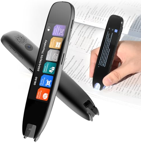 Scan Reader Pen, 142 Languages Scan Translator Pen,Supports Speech & Scan to Text, Real Time Pen Reader Scanner,Smart Reading Pen for Dyslexia, Elderly, Kids, Students (Dark Grey)