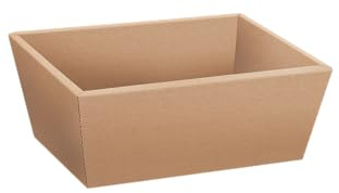 [BOXXCO] 25 Stück Präsentkörbe Ecoline Natura Viereckig Klein 198x148x95 mm in Natur - Leere Geschenkkörbe aus Offener Welle zum Befüllen