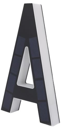 Yechiry Número de Casa con Luz Solar, Elegante Letrero de Dirección LED para el Hogar, Hotel, Tienda, Detección Automática de Luz, Letra A de 9 Pulgadas, A Prueba de Agua para Visitantes,