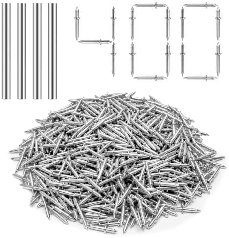 Qichenmaoyi Double Headed Skirting Nails, 400 Pcs, 27 mm | Carbon steel nails with 4 sleeve tools for skirting boards, baseboards, wood trim, veneer panels and furniture repair