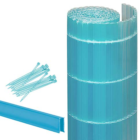 Videx-Sichtschutzmatte Rügen SUNLINE, Kunststoff Azur, 25 Schlaufen, 3m U-Profil, 90 x 300cm