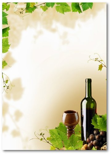 Motiv Briefpapier (Wein-5004, A4, 25 Blatt). Einseitig bedrucktes Briefpapier, sehr gut beschreibbar, für alle Drucker/Kopierer geeignet