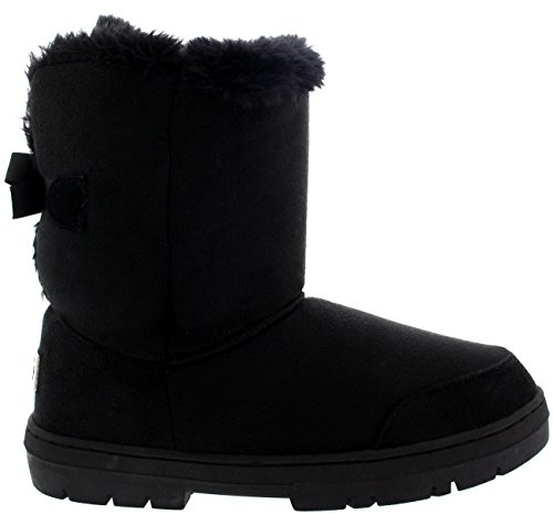 Femmes Un Arc De Fourrure Classique De Haut Étanche Hiver Pluie Neige Bottes - Noir - 38