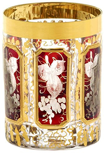 Likörglas Schnapsglas Likörkelch Ruby Grape 60 ml aufwendig Handbemalt Hochwertiges Glas
