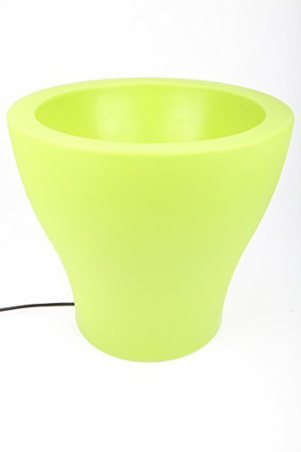point-garden Beleuchteter Blumentopf aus Kunststoff, Pflanzkübel grün