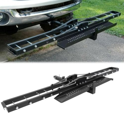 EGO BIKE 600LBS Steel Motorcycle Scooter Dirtbike Carrier Hauler Hitch Mount Rack Ramp Anti Tilt