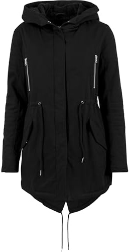 Urban Classics Damen Parka Jacke Ladies Sherpa Lined Cotton Parka, Gr. 38 (Herstellergröße: M), Schwarz (black 7)