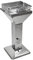 Säulengrill Holzkohlegrill Barbecue BBQ Grill im Edelstahl Design 52,5x39x94 cm